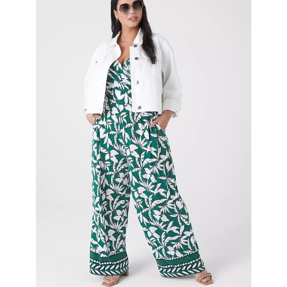 Lane‎ Bryant Sweetheart-Neck Ruched Wrap Jumpsuit Women's 14/16 Resortwear